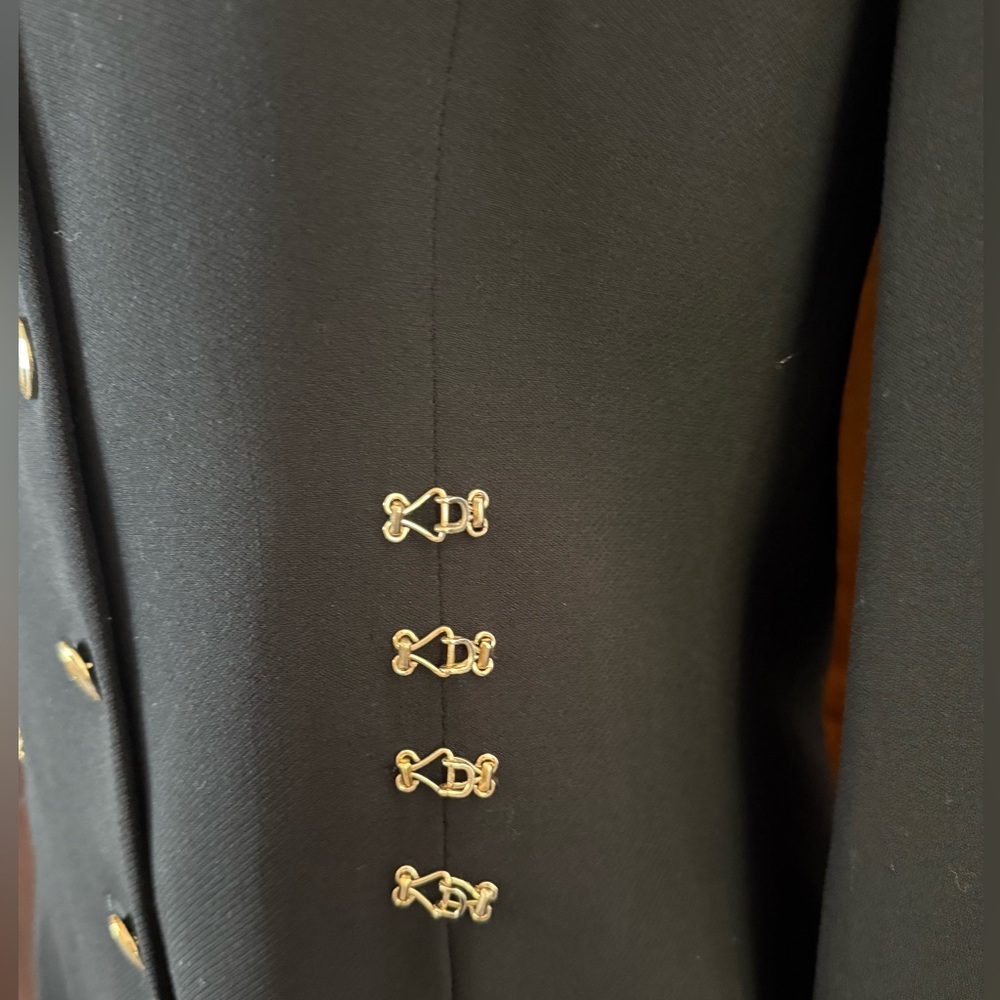 Griffith Gray St John Vintage Women 6 Black Wool Gold Button Corset Jacket - Picture 2 of 9